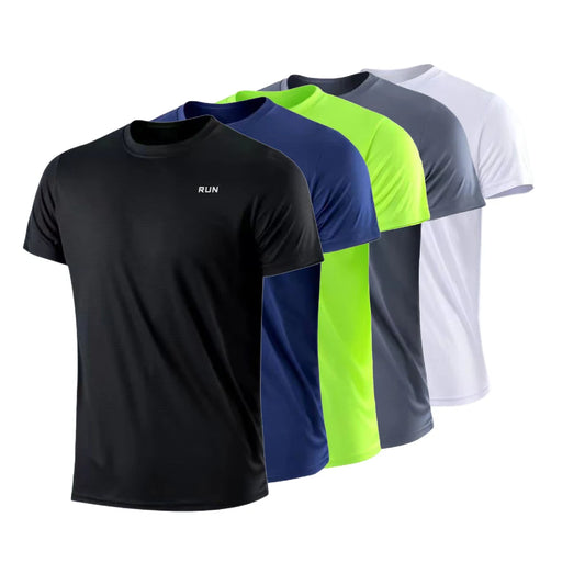 Men's Quick Dry Short Sleeve Gym Running Moisture Wicking Round Neck T-Shirt Training Exercise Gym Sport Shirt Tops Lightweight